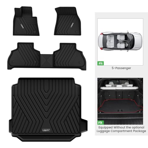 LASFIT Floor Mats&Trunk Mat Fit for BMW X5 2019-2024 2025 2026 40i/45e/50e/50i/M/M50i/M60i, All Weather TPE Custom Fit 1st&2nd Row Full Set Car Mats & Cargo Liner(Only for 5 Passengers), Black - size: 3) X5 2019-2025 2026 | Full Set