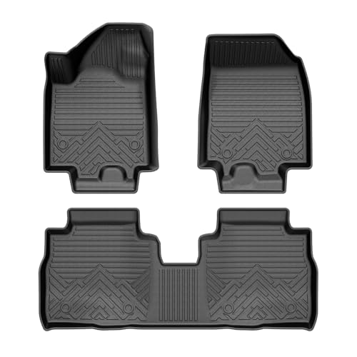 Floor Mats for 2024-2025 2026 Chevrolet Chevy Equinox EV Accessories (Non Fuel), All Weather Protection Anti-Slip and Waterproof Car Floor Liners for Equinox EV 3PCS - size: 2)Chevy Equinox EV｜24-26｜1st & 2nd Row