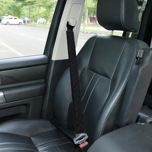 Amooca Soft Automotive Seat Belt Cover Seatbelt Shoulder Pad Neck Protector Cushions Universal Fit SUV Trucks Backpack Black Extra Long 25.6in - color: Black, size: 25.6in-1pc
