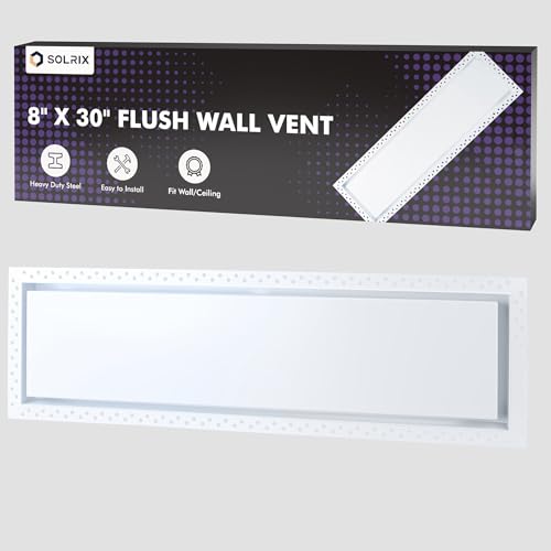 8x30 Flush Wall Vents, Air Vent Cover Metal Ceiling Vent Covers Paintable HVAC Vent Cover for Drywall Vent Decorative Air Vent Modern Register Grille for Walls Ceiling, Matte White - color: 8x30