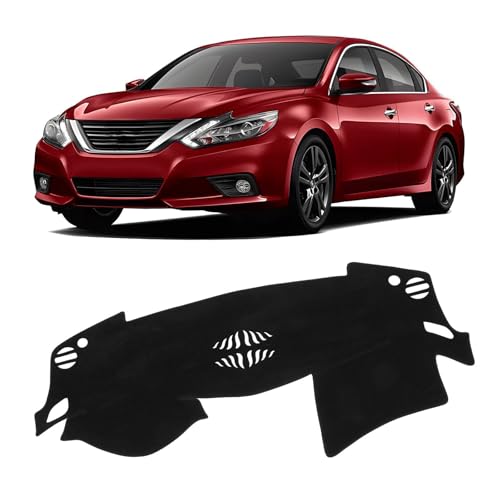 KUST Black Dash Cover for Nissan Altima L33 2013-2018 Non-Slip Dashboard Cover Polyester Center Console Dash Cover Interior Accessories for Altima Custom Fit Dash Mat Sunshade No Glare - size: For Altima 13-18