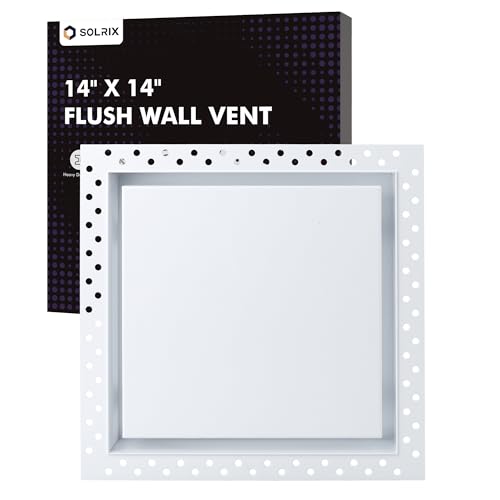 Air Vent Cover, 14x14 Flush Wall Vents Metal Ceiling Vent Covers Paintable HVAC Vent Cover for Drywall Vent Decorative Air Vent Modern Register Grille for Walls Ceiling - color: 14x14