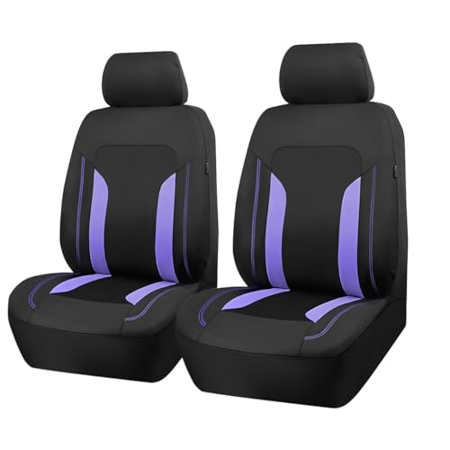 Bittwee Car Front Seat Covers, Breathable Automotive Front Seat Headrest Covers, Waterproof Comfortable Vehicle Seat Headrest Protection Accessories, Universal for RV, SUV, Truck - color: Purple, size: Front Seat