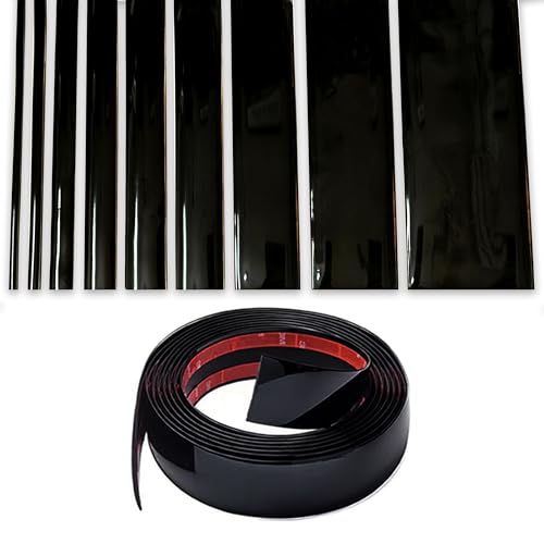 NANSH 16Ft Glossy Black Extra Thick Auto Molding Trim Universal Bumper Window Door Body Side Decorative Strip Scratch-Proof (Width: 1-9/16inch [40mm]) - size: Width: 1-9/16inch [40mm]