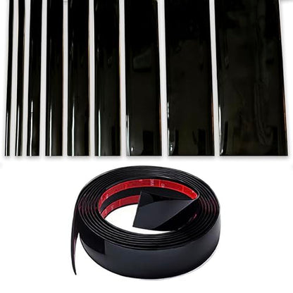 NANSH 16Ft Glossy Black Extra Thick Auto Molding Trim Universal Bumper Window Door Body Side Decorative Strip Scratch-Proof (Width: 1-9/16inch [40mm]) - size: Width: 1-9/16inch [40mm]