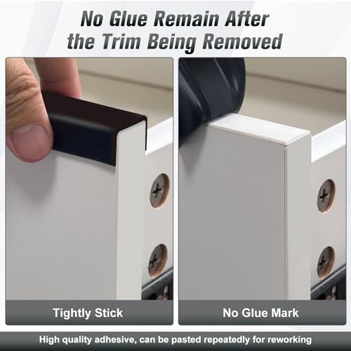 Rubber Edge Trim, 1-3/4 inch (45mm) Wide U Channel Edge Trim, Big Size U Shaped Trim, Self Adhesive Edge Banding for Plywood, Woods,Interior Doors, Countertop, Length 20Ft, Black - size: Size1-3/4"(Fit 1-11/16"~1-13/16"), L20'
