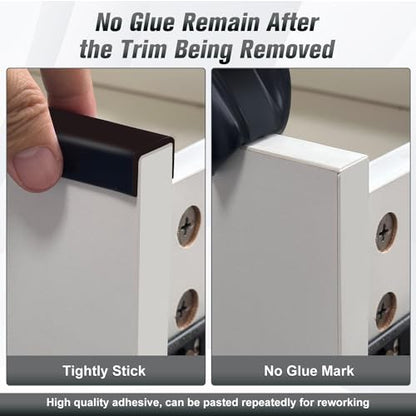 Rubber Edge Trim, Self Adhesive U Channel Edge Trim, Big Size U Shaped Trim, Edge Banding for Plywood, Woods, Shelf, Cabinet, Countertop, Size 3/4", Length 20Ft, Black - size: Size3/4"(Fit 11/16"~13/16"), L20'