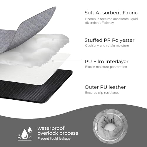 2 Pack Waterproof Piddle Pads Carseat Potty Training Car Seat Protector Waterproof Car Seat Liner Cover to Prevent Pee - color: Grey-2 Packs