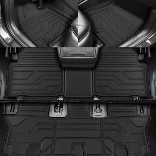 KARPAL Floor Mats for 2021-2026 Kia Sorento LX/S/EX/SX 6&7 Seats (Not Fit Hybrid & PHEV), All Weather TPE Custom Fit Floor Liners Car Mats Kia Sorento Accessories, 1st & 2nd & 3rd Row & Trunk Mat - style: 2021-2026 | For Kia Sorento | Combo Set