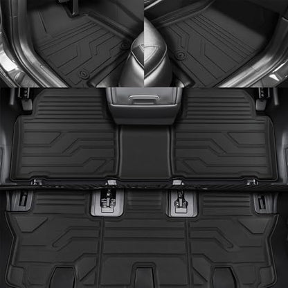 KARPAL Floor Mats for 2021-2026 Kia Sorento LX/S/EX/SX 6&7 Seats (Not Fit Hybrid & PHEV), All Weather TPE Custom Fit Floor Liners Car Mats Kia Sorento Accessories, 1st & 2nd & 3rd Row & Trunk Mat - style: 2021-2026 | For Kia Sorento | Combo Set