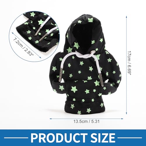 Universal Shift Knob Cover Star Glow in the Dark Pattern Gearstick Hoodie Shifter Lever Knob Hoodie for Car RV Truck SUV Fabric Black - color: Black
