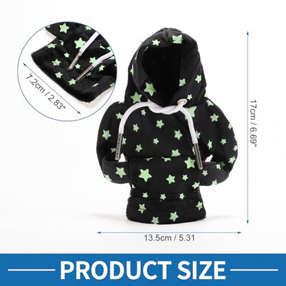 Universal Shift Knob Cover Star Glow in the Dark Pattern Gearstick Hoodie Shifter Lever Knob Hoodie for Car RV Truck SUV Fabric Black - color: Black