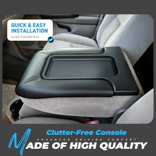 ECOTRIC Center Console Lid Compatible with 1999-2007 Chevy Silverado Tahoe Avalanche Suburban GMC Sierra Yukon Escalade Replacement for 19127364 19127365 19127366 Black