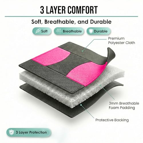 FH Group Bright Flat Cloth Full Set Automotive Seat Covers Front Set and Rear Solid Bench Pink Black Seat Covers w. Gift Universal Fit Interior Accessories for Cars Trucks and SUVs - color: Pink