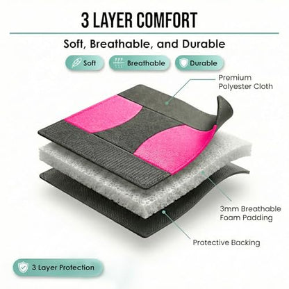 FH Group Bright Flat Cloth Full Set Automotive Seat Covers Front Set and Rear Solid Bench Pink Black Seat Covers w. Gift Universal Fit Interior Accessories for Cars Trucks and SUVs - color: Pink