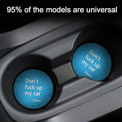 Car Cup Coaster, 4Pcs 2.75 Inch Auto Cup Holder Insert Coasters, Anti-Slip Waterproof Embedded Drink Mat, Automotive Interior Accessories for Men and Women (D Light Blue/4PCS) - color: D Light Blue/4PCS