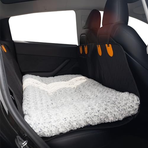 3.5" Thick Deluxe Plush Dog Bed Mat for Car, Comfy Dog Seat Cover, Pet Bed & Seat Cover Protector, Washable & Anti-Slip Travel Pet Mat, Fit for Backseat Extenders of Cars Trucks SUVs, 54" x 25”