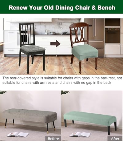CRFATOP Jacquard Dining Room Chairs Seat Covers Set of 4 with Soft Bench Chair Cover Stretch Kitchen Chair Slipcover Washable Seat Cushion Slipcover Protector for Hotel Ceremony Banquet Wedding,B17 - color: Jacquard B17