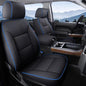 Coverado Silverado Seat Covers Full Set, Faux Leather Car Seat Covers Fit for Chevy Silverado GMC Sierra 2007-2013 & 2019-2026 1500, 2020-2026 2500HD 3500HD Crew Double Extended Cab(Blueline) - color: Blueline, size: FullSet(2007-2013&2019-2025)