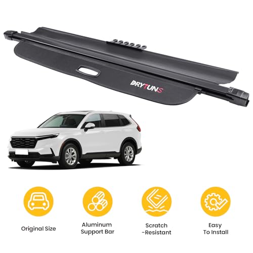Cargo Cover for Honda CRV 2026 2025 2024 2023, Retractable Cargo Trunk Cover for Honda CRV 2023-2026 (Leather - Extension & Hooks) - style: Leather - Extension & Hooks