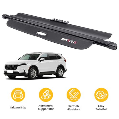 Cargo Cover for Honda CRV 2026 2025 2024 2023, Retractable Cargo Trunk Cover for Honda CRV 2023-2026 (Leather - Extension & Hooks) - style: Leather - Extension & Hooks