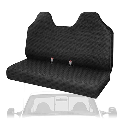 ESMING Knitted Fabric Front Bench Seat Cover for Ford F250 F350 F450 F550 1999 2000 2001 2002 2003 2004 2005 2006 2007, Custom fit Super Duty Pickup Trucks Seat Covers-Black - color: Black, size: Composite Fabric