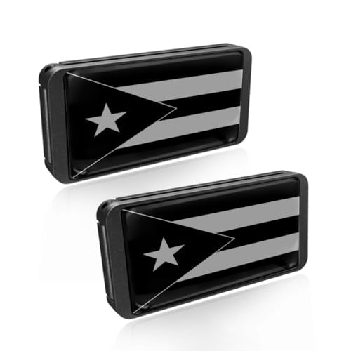2PCS Puerto Rico Flag Car Seatbelt Adjuster car Universal Car Seat Belt Pads Cover for More Comfortable Driving, Seat Belt Shoulder Strap - color: Black Puerto Rico Flag