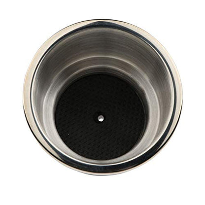 4Pcs Stainless Steel Cup Drink Holder Insert with Drain for Marine Boat, RV, Camper