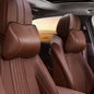 2PCS Leather Memory Foam Car Headrest Pillow Ergonomic Neck Pillow, Universal for Tesla Model Y/3/X/S BMW X3 X5 Lexus TX350 NX350 350h RX350 Volvo XC60 XC90 for Neck Pain Relief(Brown)