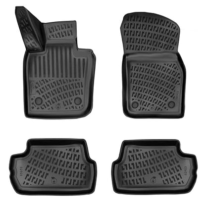 RizLiner Mini Hardtop 2 Door 2014-2025 & Cooper SE (Electric) 2021-2025 & Cooper 2026 (Only 2 Doors) Custom Fit Floor Mats Rubber 3D Car Mats Laser Measured Floor Liners All Weather TPE (Front & Rear) - size: Hardtop 2014-2026 & Cooper 2021-2026