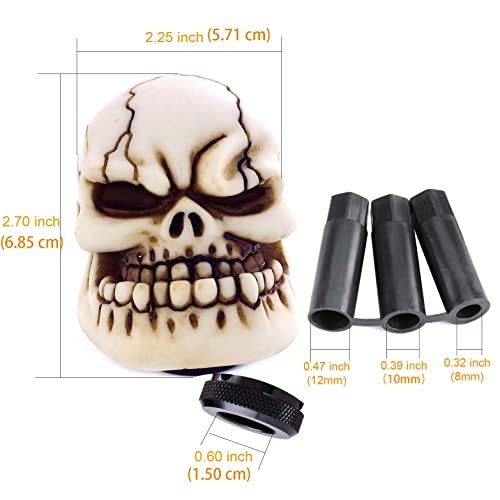 Skeleton Shifter Knobs Skull Gear Lever Handle Car Shift Head Fit Most Manual Automatic Transmission, Beige - color: Beige