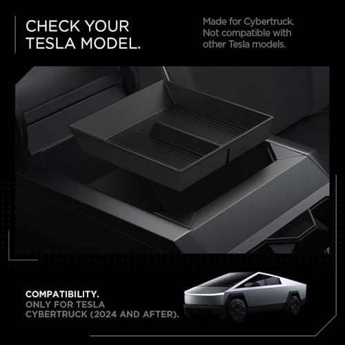 Spigen Center Console Organizer Tray Designed for Tesla Cybertruck Accessories 2026/2025/2024/2023 (Bottom) (Carbon Edition) - size: Bottom Organizer