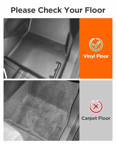 Car Floor Mats for Ford Transit Connect: 2014-2021 Front Row Mats, Only Fit Vinyl Floor and Floor Posts, All Weather Floor Liners for Connect Van Accesories, Heavy-Duty Anti-Slip Black TPE Carpets