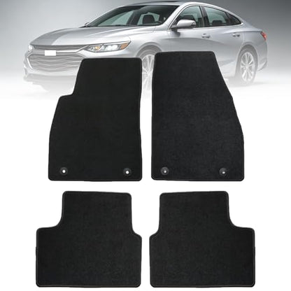 Mythoria Custom Fit Car Floor Mats Fit for Chevy/Chevrolet Malibu 2016 2017 2018 2019 2020 2021 2022 2023 2024, Waterproof Velour Carpet Full Set, All-Weather Protection, Anti-Slip Backing, Odorless,