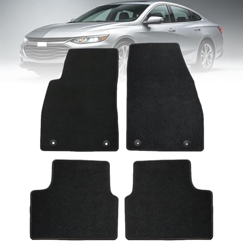 Mythoria Custom Fit Car Floor Mats Fit for Chevy/Chevrolet Malibu 2016 2017 2018 2019 2020 2021 2022 2023 2024, Waterproof Velour Carpet Full Set, All-Weather Protection, Anti-Slip Backing, Odorless,