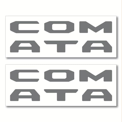 Prime Series UV Weatherproof Vinyl Decals: Pair of Left and Right Front Door Sill Protector Letter Inserts fits Tacoma 2016-2023 (Gloss Dark Gray) - color: Gloss Dark Gray
