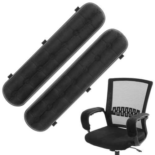 Garneck Chair Armrest Pad Office Gaming Chair Armrest Cushion Pillow Cover Support for Elbow Forearms - color: Black