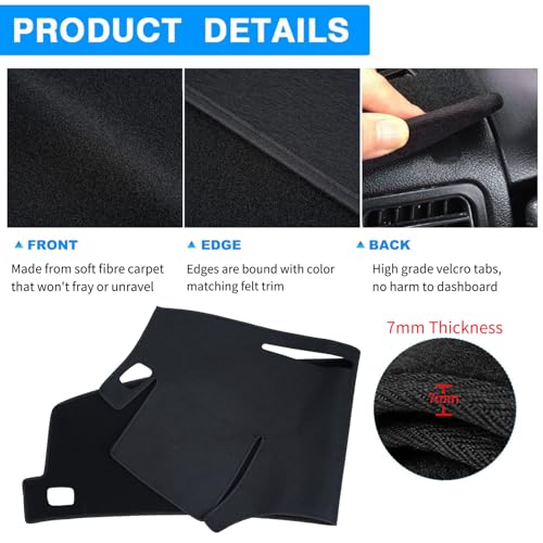 Dashboard Cover Custom Fit for Ford Econoline E150 E250 E350 E450 Cargo Van 1997-2008,Dash Cover Mat Pad Carpet Protector (Black) - color: 1997-2008 Black