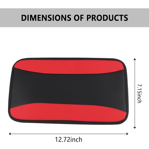 IHOTDER Stylish Car Center Console Cover,PU Leather Car Armrest Cover Prevent Scratches on Center Console,Universal Car Armrest Cushion Car Accessories Interior for Car SUV Truck (Red) - color: Red