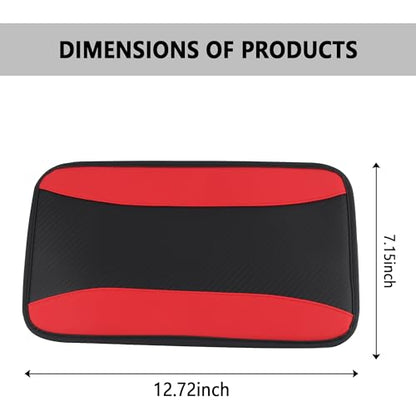 IHOTDER Stylish Car Center Console Cover,PU Leather Car Armrest Cover Prevent Scratches on Center Console,Universal Car Armrest Cushion Car Accessories Interior for Car SUV Truck (Red) - color: Red