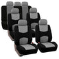 FH Group Flat Cloth Full Set Car Seat Covers Three Row 7 Seater - Universal Fit for Cars, Trucks & SUVs Gray - color: Gray