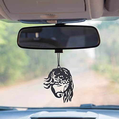 Rear View Mirror Accessories - Car Mirror Hanging Accessories - Car Pendant, Car Charms Ornament - Swinging Ornaments Cars Accessory for Men and Women Hanger - Black (Jesus Cross Siluette) - style: Jesus Cross Siluette