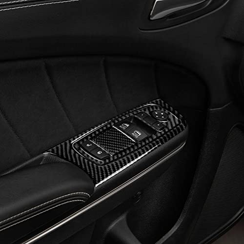 Car Front Window Lift Control Switch Decals for 2011-2023 Dodge Charger/Chrysler 300 Accessories Carbon Fiber Interior Stickers - color: Front Window Lift Trim
