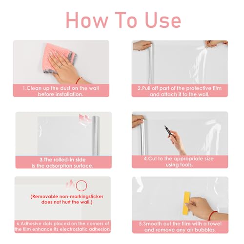 Electrostatic Wall Protective Film 15.7x393 Inches, Clear Static Cling Wall Protector No Glue Removable, Oil Proof Waterproof Kitchen Backsplash Cover, for Furniture Doors from Pets Scratches