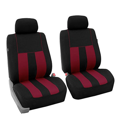 FH Group Striking Striped Car Seat Covers - Universal Fit, Washable Seat Covers for Cars, SUVs, Vans, Sedans, Burgundy, Front Set - color: Burgundy, size: Front Set