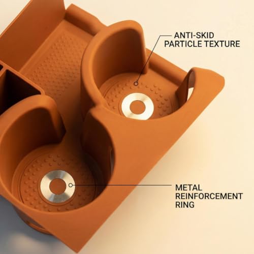 for GLC 300 and GLC 260 2023-2026 Cup Holder Insert, Anti Slip Silicone Gel Center Console Cup Holder Coaster,2023 2024 2025 2026 Mercedes Benz GLC Accessories (Orange)