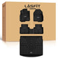 LASFIT Floor Mats & Trunk Mat for Honda CR-V 2017-2022 Gas Only (Upper Position), All Weather Protection TPE Floor Liners 1st & 2nd Row & Cargo Mat Full Set, Black - style: 2）For Honda CR-V | 2017-2022 | Full Set (Cargo Mat in Upper Position)