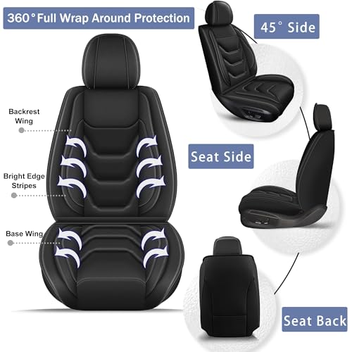 Seat Covers for Jeep Renegade 2015-2024: 5 Seat Full Set Breathable Car Seat Covers Faux Leather Automotive Seat Cushion(Black) - color: #089-Black, size: 11-Renegade-5 seat covers full set