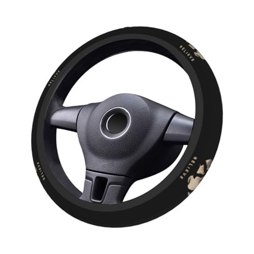 Funny Bigfoot Sasquatch Full Moon Steering Wheel Cover,Warm in Winter and Cool in Summer,15 in Universal Accessory for Diverse Car Fashion Elastic Breathable Silicone Anti-Slip Decor for Men Women