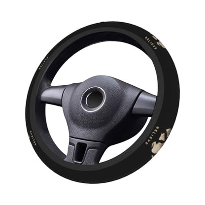 Funny Bigfoot Sasquatch Full Moon Steering Wheel Cover,Warm in Winter and Cool in Summer,15 in Universal Accessory for Diverse Car Fashion Elastic Breathable Silicone Anti-Slip Decor for Men Women